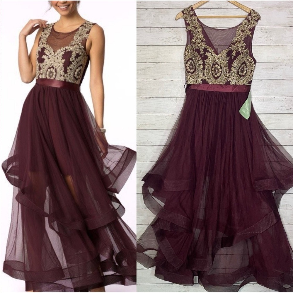 Formal‎ Avant Garde Prom Gown Maxi Dress Rhinestone Artsy Size S/3 Statement